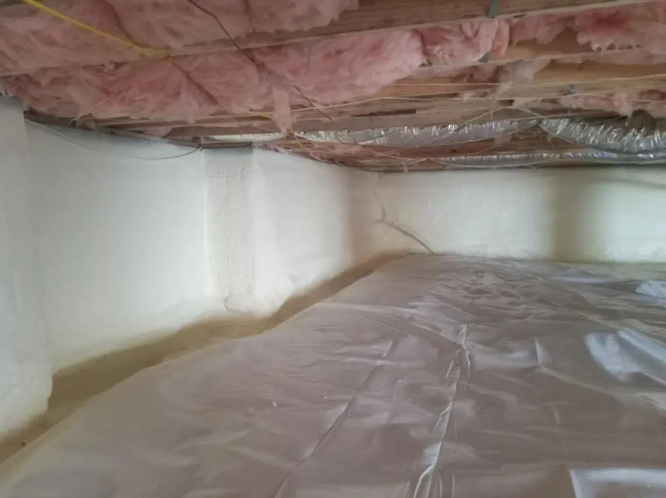 Crawl space encapsulation with closed-cell spray foam for Spray Foam Roofing in Meadville